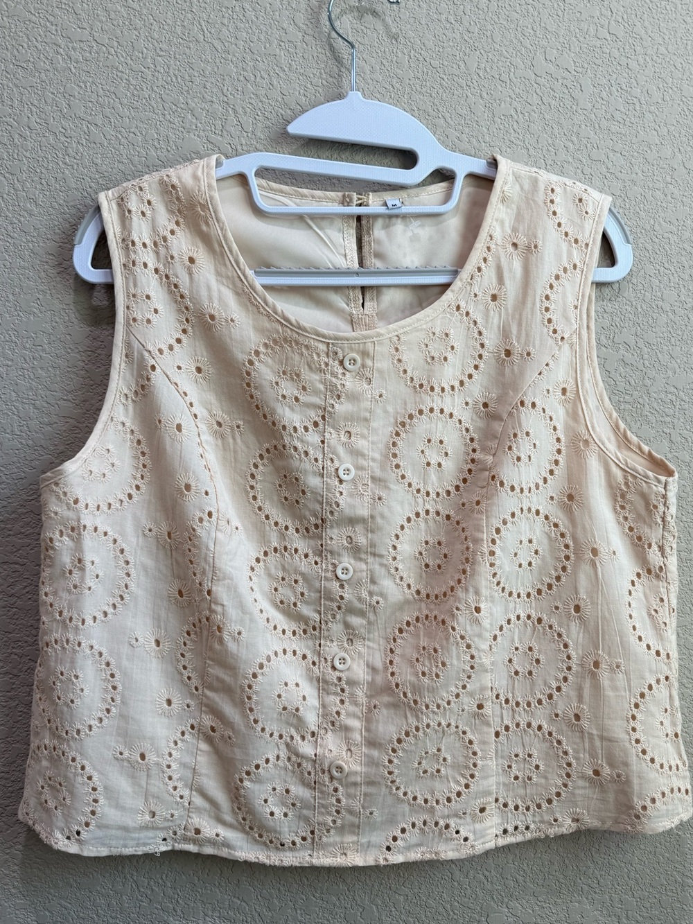 Sleeveless Eyelet Top